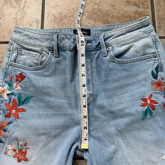 DRIFTWOOD Charlee Wide-Leg Jeans Bright Sky Embroidered Size 28 Boho - Picture 8 of 11